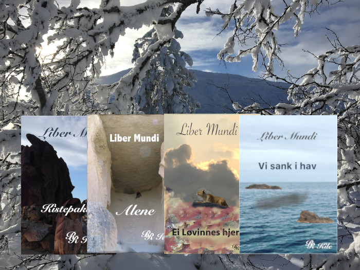 Norsk Fantasy Serien Liber Mundi. de fire første bøkene er utgittm Kistepakta, Alene, Ei løvinnes hjerte, Vi sank i hav. Femte bok er under utarbeidelse under tittelen Lysglimt på snø. 